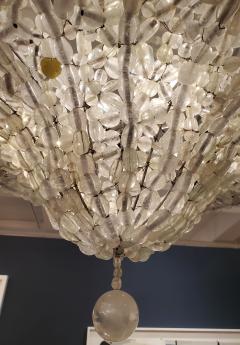 Rare Italian Art Deco Handblown Clear Beaded Chandelier - 3147814