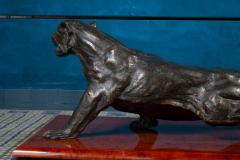 Rare Italian Coffee Table with Sculpture of Panther 1970 - 2587547