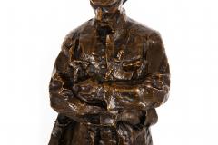 Rare Italian Modernist Bronze Sculpture of General Sirtori by Enrico Butti - 4617780
