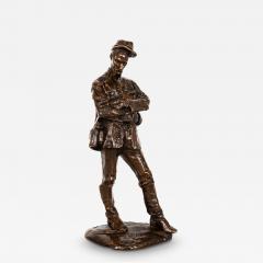 Rare Italian Modernist Bronze Sculpture of General Sirtori by Enrico Butti - 4618976