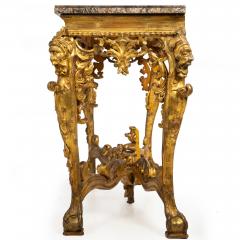 Rare Italian Rococo Giltwood Fossilized Marble Console Table ca 1750 - 4502587