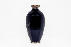 Rare Japanese Cloisonn Enamel Vase with Kingfisher and Reeds Hayashi Kodenji - 4311904