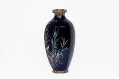 Rare Japanese Cloisonn Enamel Vase with Kingfisher and Reeds Hayashi Kodenji - 4556737