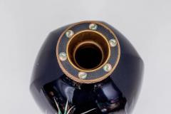 Rare Japanese Cloisonn Enamel Vase with Kingfisher and Reeds Hayashi Kodenji - 4556741