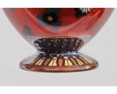 Rare Japanese Cloisonne Enamel Covered Jar with Transparent Red Ground Floral - 4556041