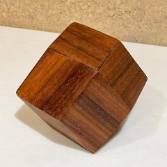 Rare Japanese Rosewood Geometrical Fidget Puzzle Box Modern Brain Teaser - 2262857