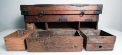 Rare Japanese Wood Chest Zenibako on Custom Stand - 1389590