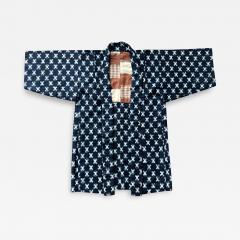 Rare Japanese Woven Ikat Child Kimono Nemaki - 3133960