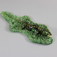 Rare Jose Cunha Palissy Majolica Lizard Wall Plaque - 2408943