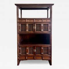 Rare Large Antique Four Level Korean Scholar Bookcase with COA - 4522166