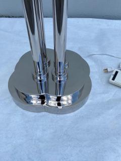 Rare Large Art Deco Period Polished Chromed Torchiere Lamp Two Available - 4641455