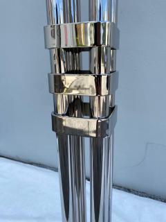 Rare Large Art Deco Period Polished Chromed Torchiere Lamp Two Available - 4641459