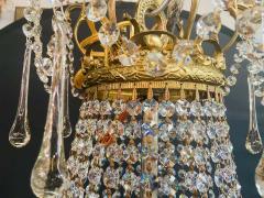 Rare Large Louis XVI Empire Style Bronze and Crystal Chandelier - 1649717
