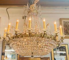 Rare Large Louis XVI Empire Style Bronze and Crystal Chandelier - 1649719