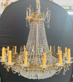 Rare Large Louis XVI Empire Style Bronze and Crystal Chandelier - 1649720