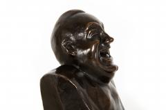 Rare Laughing Buddha Self Portrait Bronze Sculpture Bust by Enrico Caruso - 4522377