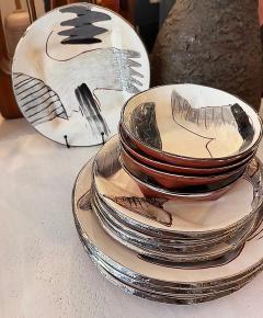 Rare Loughran Unique Individual Ceramic Abstract Dinner Set for 4 - 4599516
