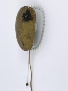 Rare Lovely Mid Century Modern Perforated Brass Sconce Papillon Sweden 1960s - 4591844