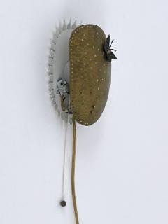 Rare Lovely Mid Century Modern Perforated Brass Sconce Papillon Sweden 1960s - 4591848