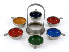 Rare Lovely Mid Century Modern Small Enameled Stacking Ashtray Set Germany 1960s - 4600596