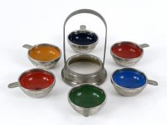 Rare Lovely Mid Century Modern Small Enameled Stacking Ashtray Set Germany 1960s - 4600599