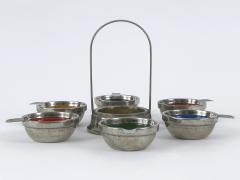 Rare Lovely Mid Century Modern Small Enameled Stacking Ashtray Set Germany 1960s - 4600601