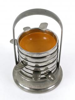 Rare Lovely Mid Century Modern Small Enameled Stacking Ashtray Set Germany 1960s - 4600612