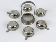 Rare Lovely Mid Century Modern Small Enameled Stacking Ashtray Set Germany 1960s - 4600613