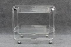 Rare Lucite Steel Two Tier Bar Cart Italian circa 1980s - 3303718