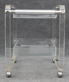 Rare Lucite Steel Two Tier Bar Cart Italian circa 1980s - 3303786