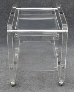 Rare Lucite Steel Two Tier Bar Cart Italian circa 1980s - 3303795