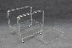 Rare Lucite Steel Two Tier Bar Cart Italian circa 1980s - 3303824
