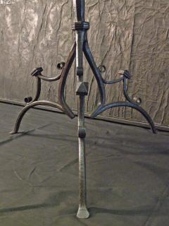 Rare Medieval Wrought Iron Round Table Stand with Porphyry top - 4381347