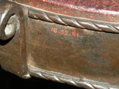 Rare Medieval Wrought Iron Round Table Stand with Porphyry top - 4381350