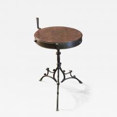 Rare Medieval Wrought Iron Round Table Stand with Porphyry top - 4381803
