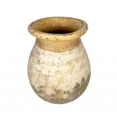 Rare Medium Antique French Biot Jar with Butter Yellow Glazed Rim - 4568374