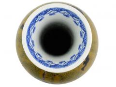 Rare Meiji Japanese Cloisonne Enamel On Porcelain Bats Vase Signed - 4120364