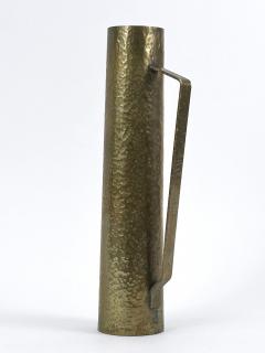 Rare Mid Century Hammered Brass Tall Grip Vase or Watering Can Germany 1960s - 4601477