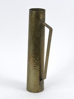Rare Mid Century Hammered Brass Tall Grip Vase or Watering Can Germany 1960s - 4601478