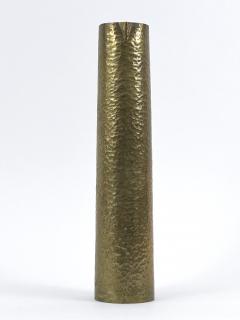 Rare Mid Century Hammered Brass Tall Grip Vase or Watering Can Germany 1960s - 4601479