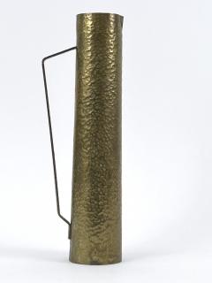 Rare Mid Century Hammered Brass Tall Grip Vase or Watering Can Germany 1960s - 4601481