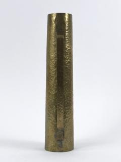 Rare Mid Century Hammered Brass Tall Grip Vase or Watering Can Germany 1960s - 4601483
