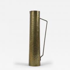 Rare Mid Century Hammered Brass Tall Grip Vase or Watering Can Germany 1960s - 4601587