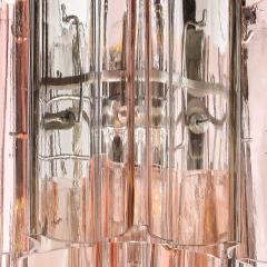 Rare Mid Century Hand Blown Smoked Rose Murano Glass 2 Tier Pendant Chandelier - 4376891