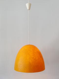 Rare Mid Century Modern Fiberglass Pendant Lamp or Hanging Light Germany 1970s - 3180247