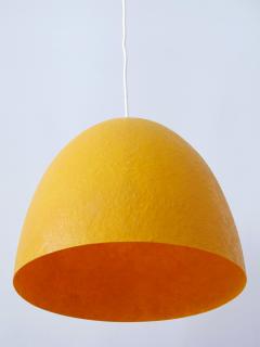 Rare Mid Century Modern Fiberglass Pendant Lamp or Hanging Light Germany 1970s - 3180253