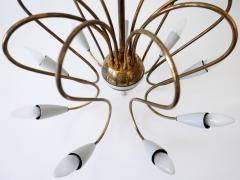 Rare Mid Century Modern Nine Flamed Sputnik Chandelier or Pendant Lamp 1950s - 3099035