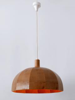 Rare Mid Century Modern Pine Wood Pendant Lamp or Hanging Light Sweden 1960s - 3099473