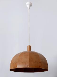 Rare Mid Century Modern Pine Wood Pendant Lamp or Hanging Light Sweden 1960s - 3099476