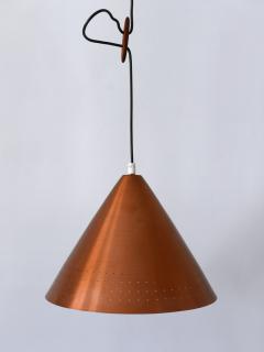 Rare Mid Century Modern Scandinavian Copper Pendant Lamp or Hanging Light 1960s - 3622886